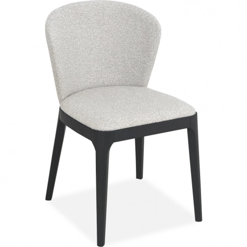 Kairo Dining Chair in Neutral Fabric & Black Wood (Set of 2)